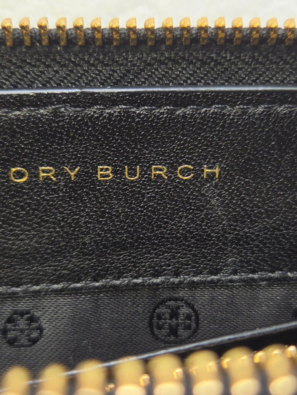 Tory Burch Black Quilted Black Leather Long Wallet from Fleming Collection EUC - Picture 5 of 13